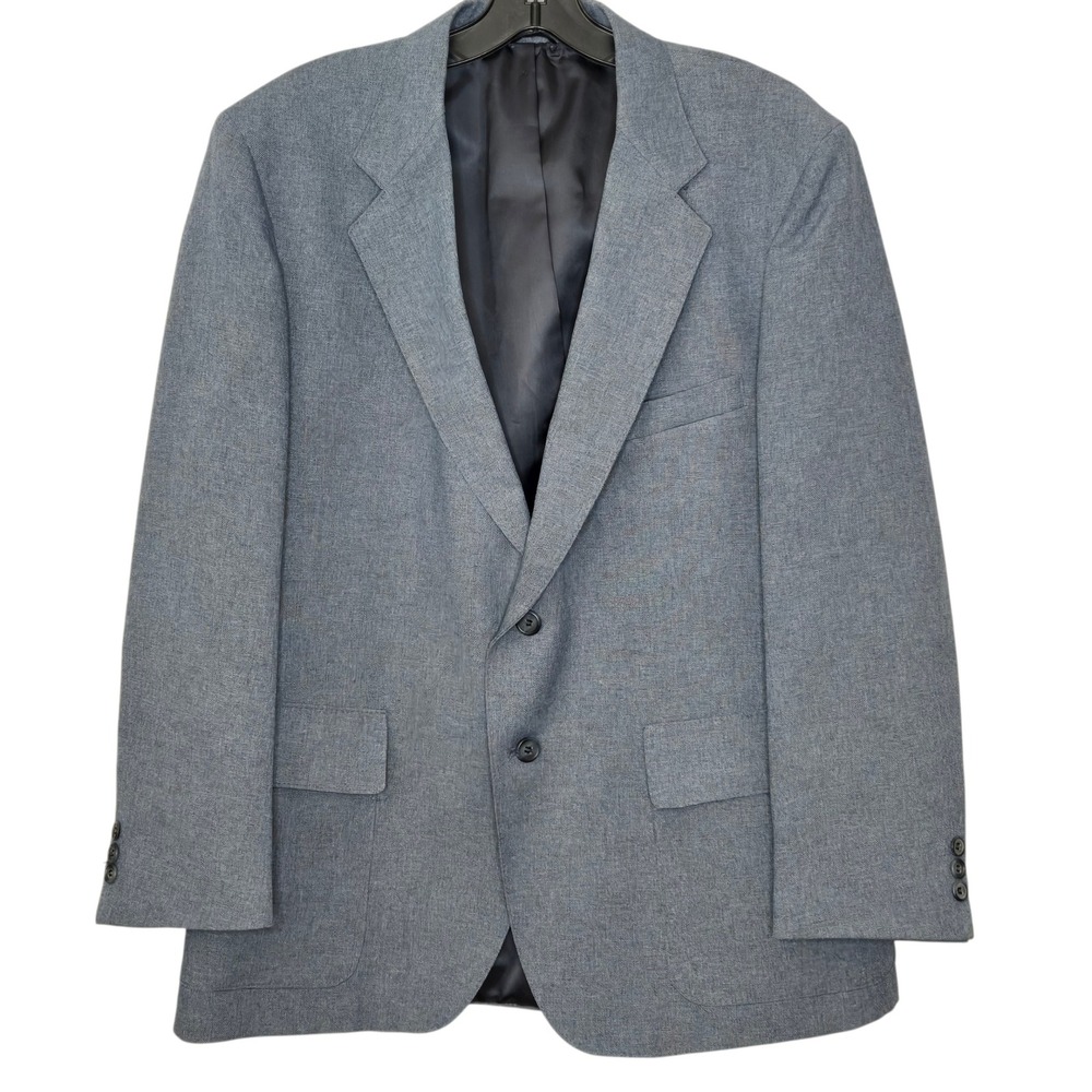 Vintage 70s Levis Action Suit Sta-Prest Blazer Mens 44S Slate Blue Sport Coat